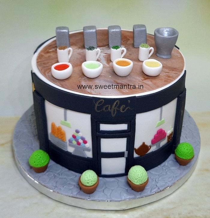 Cafe owner birthday cake