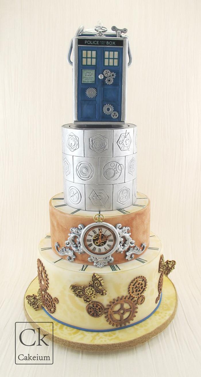 Steampunk Meets Dr Who Wedding cake