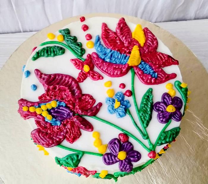 Ambroidary theme cake 