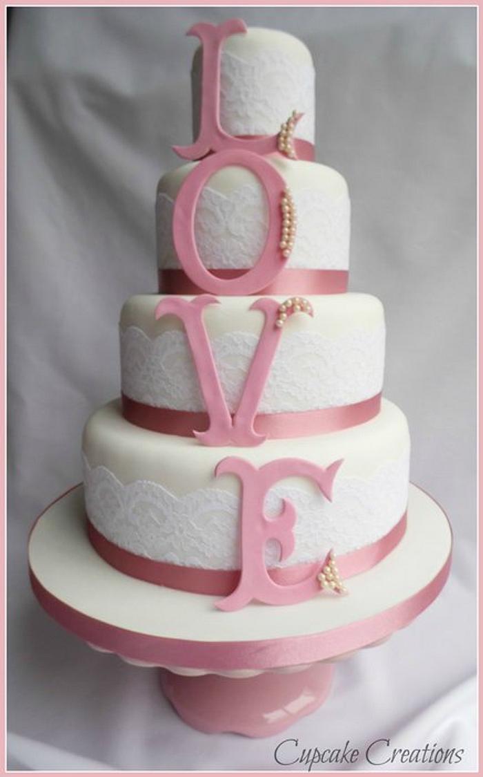 Love Letters wedding cake