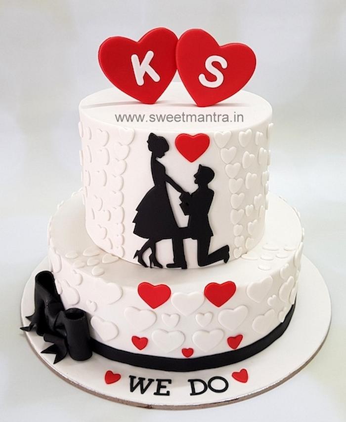 2 tier Proposal cake