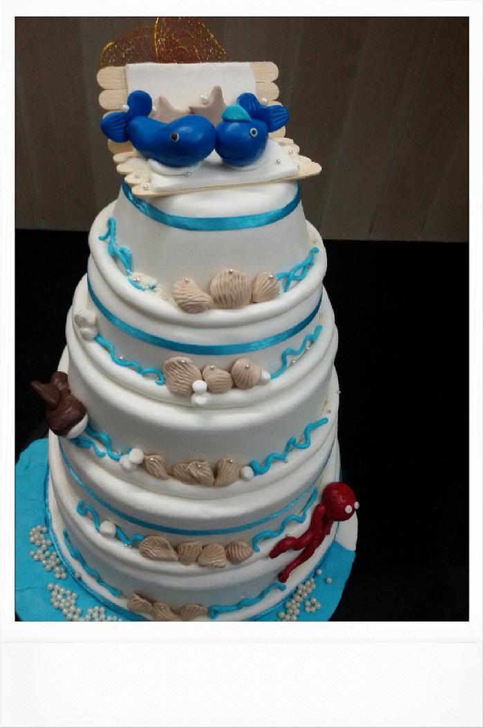wedding cake beach theme