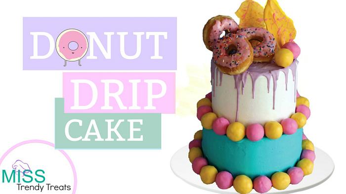 DONUT DRIP CAKE!!