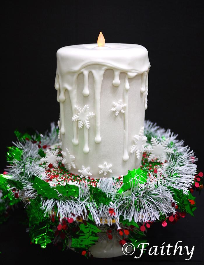 Christmas Candle Cake 