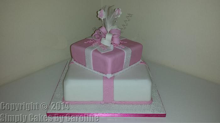40th two tier cake for a 40th birthday -  Mirfield Customer
