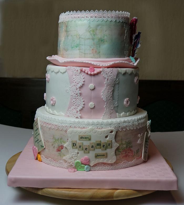 Romantic 18th birthday cake