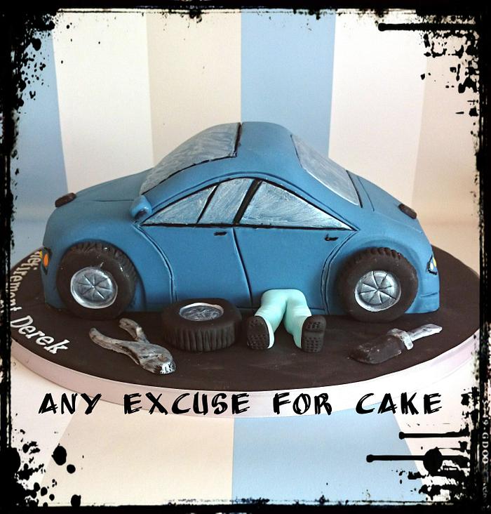 retirement car cake