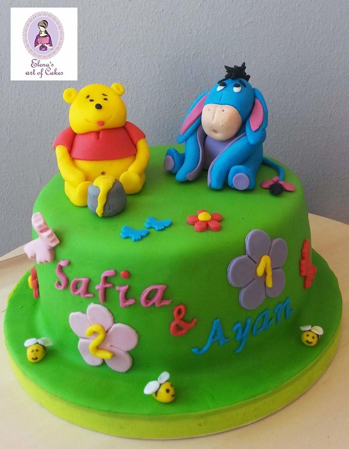 Winnie the pooh and Eyeore cake