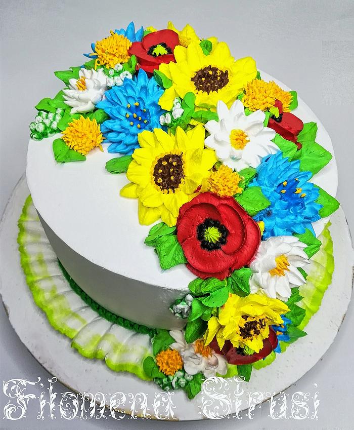  Whippingcream flower cake 
