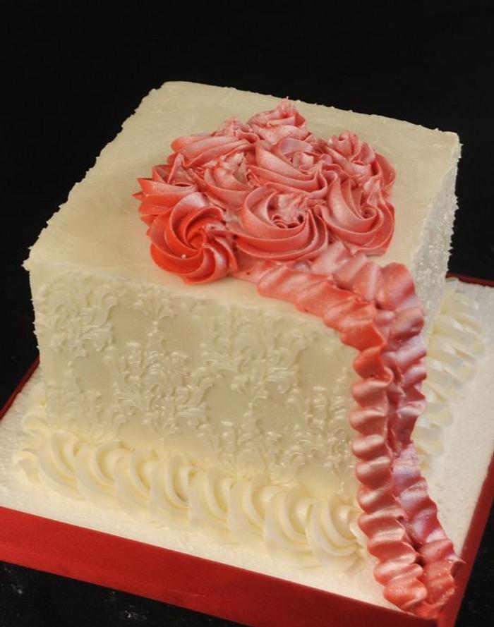 3 tier Buttercream offset square cake for 20th wedding ann… | Flickr