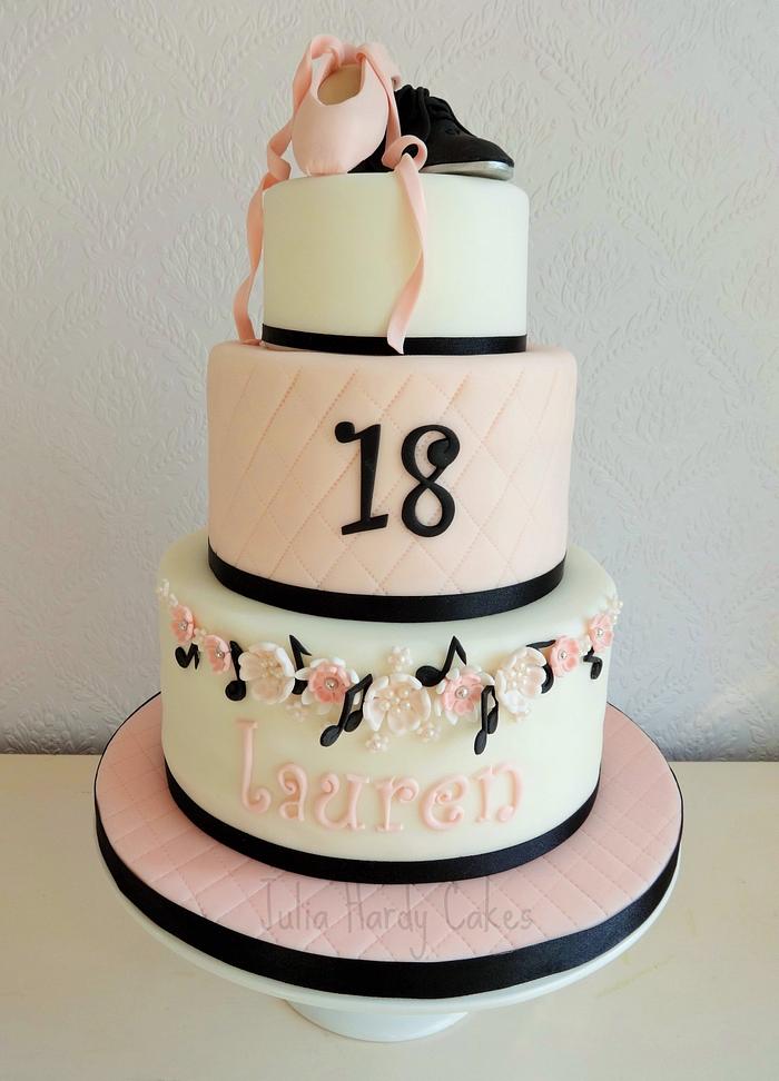 Ballet, Tap and Music Themed Cake
