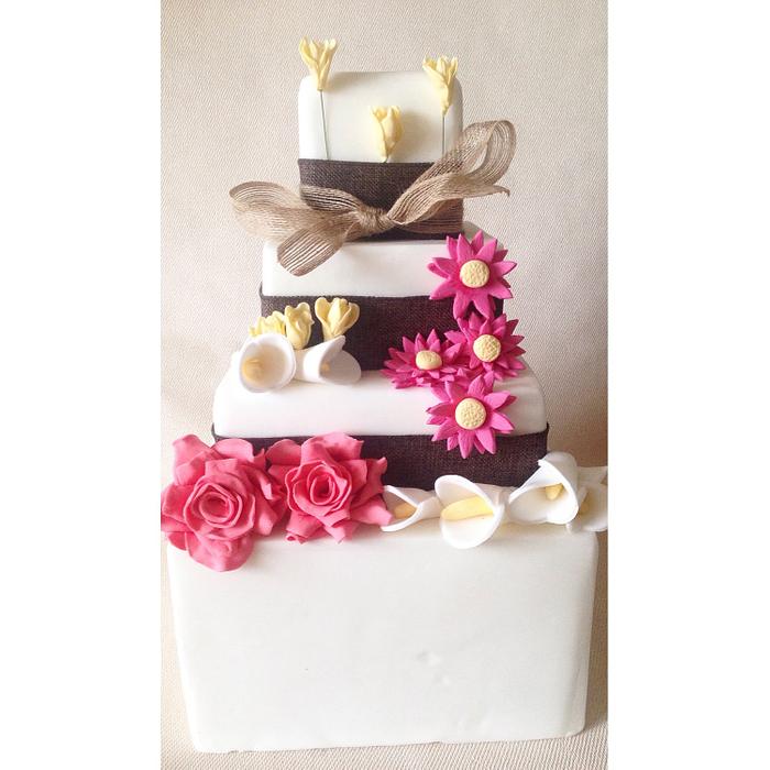Rustic floral wedding cake!