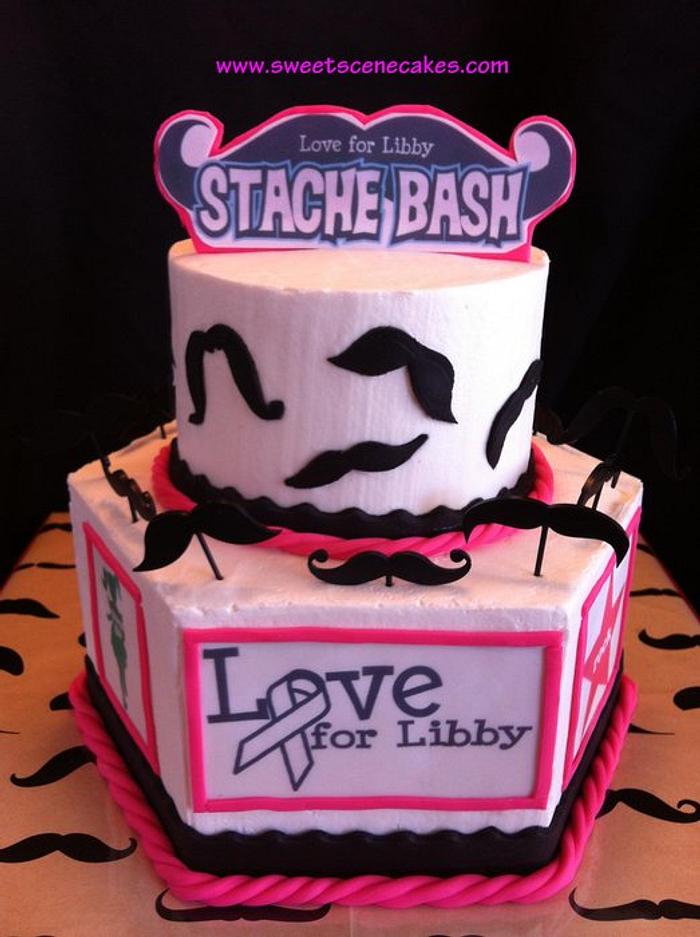 Mustache cake for Charity Stache Bash