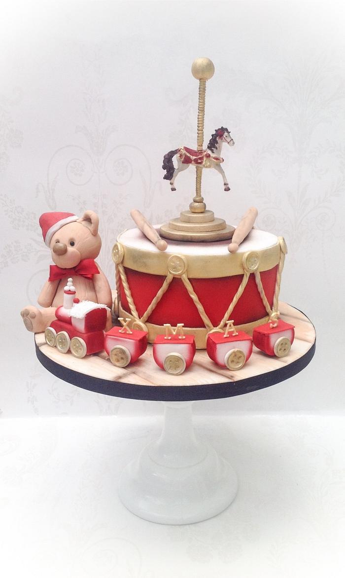 Charity Christmas cake Vintage Toys - Decorated Cake by - CakesDecor