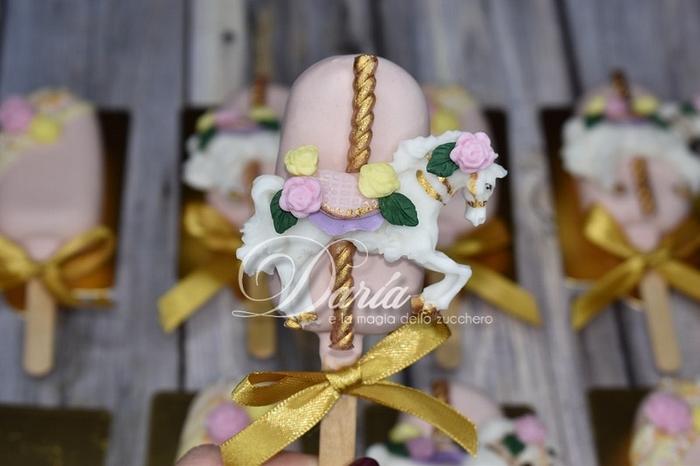 carousel horses cakepops sicles