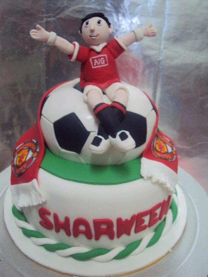 MU Theme Soccer Cake