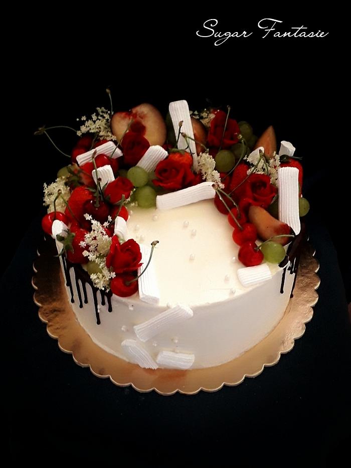 Romantic drip cake