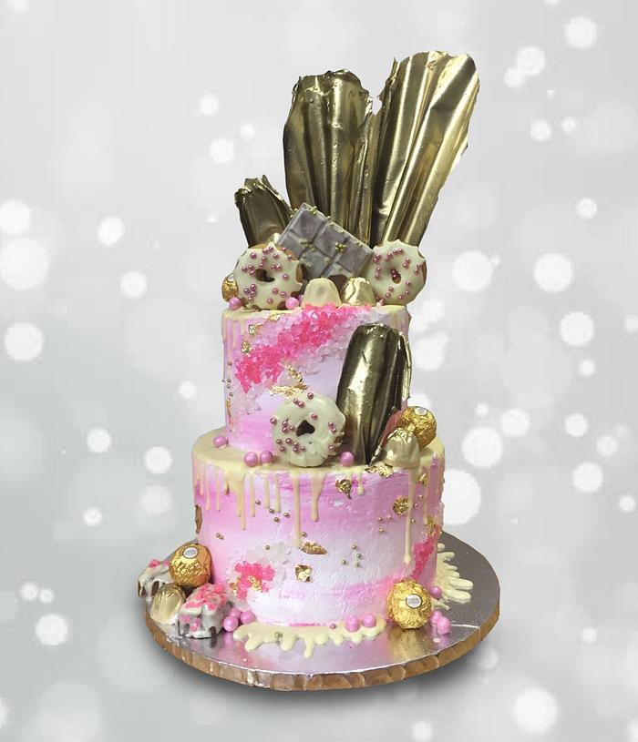 Pink & Gold Dessert Cake