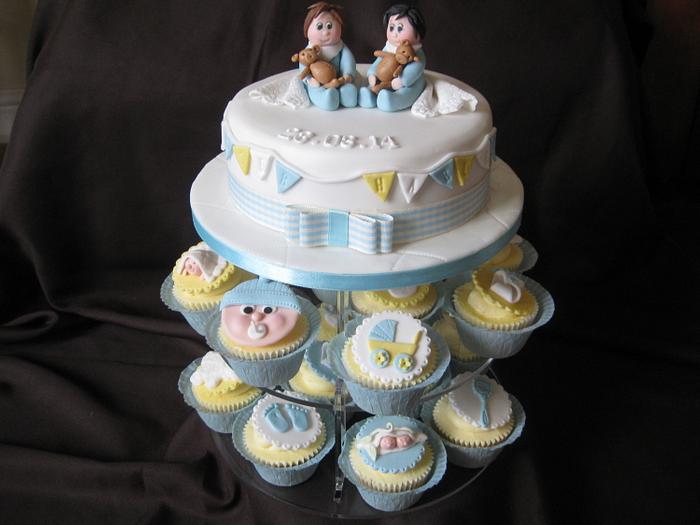 Twins Christening Cake