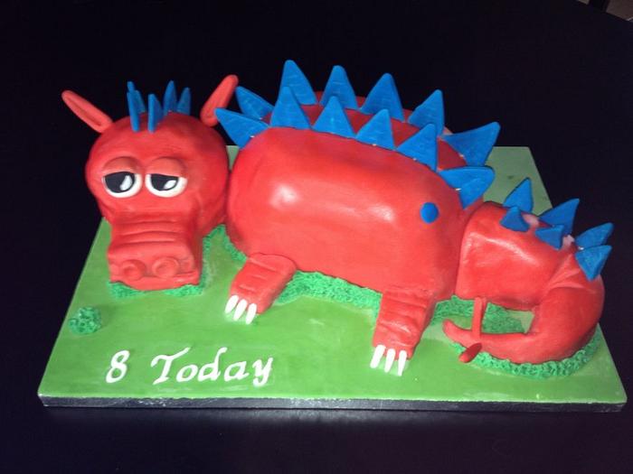My first Dragon/dinosaur cake