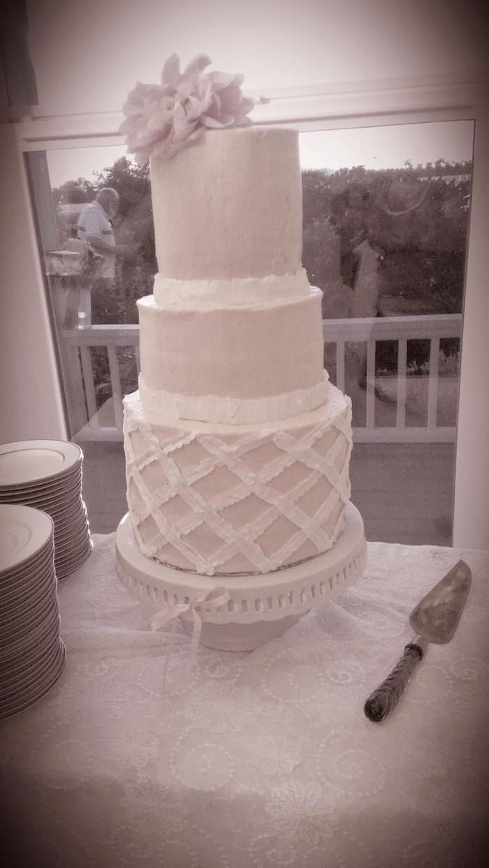 Triple layer, 3 tier wedding cake