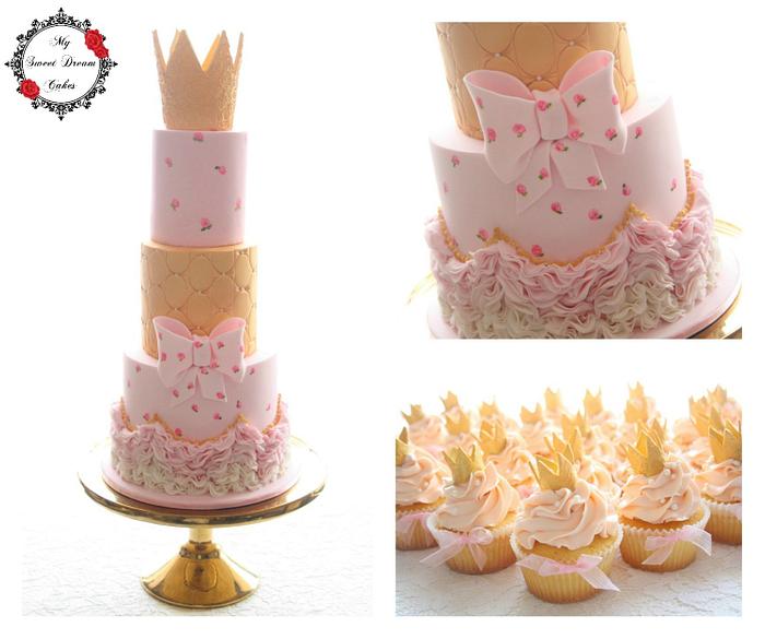 Pink & Gold Princess Cake