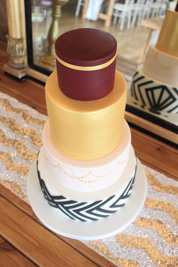 Art deco inspired wedding cake.