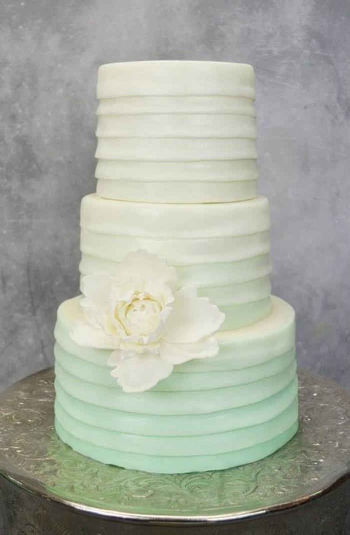 Ombré mint wedding cake