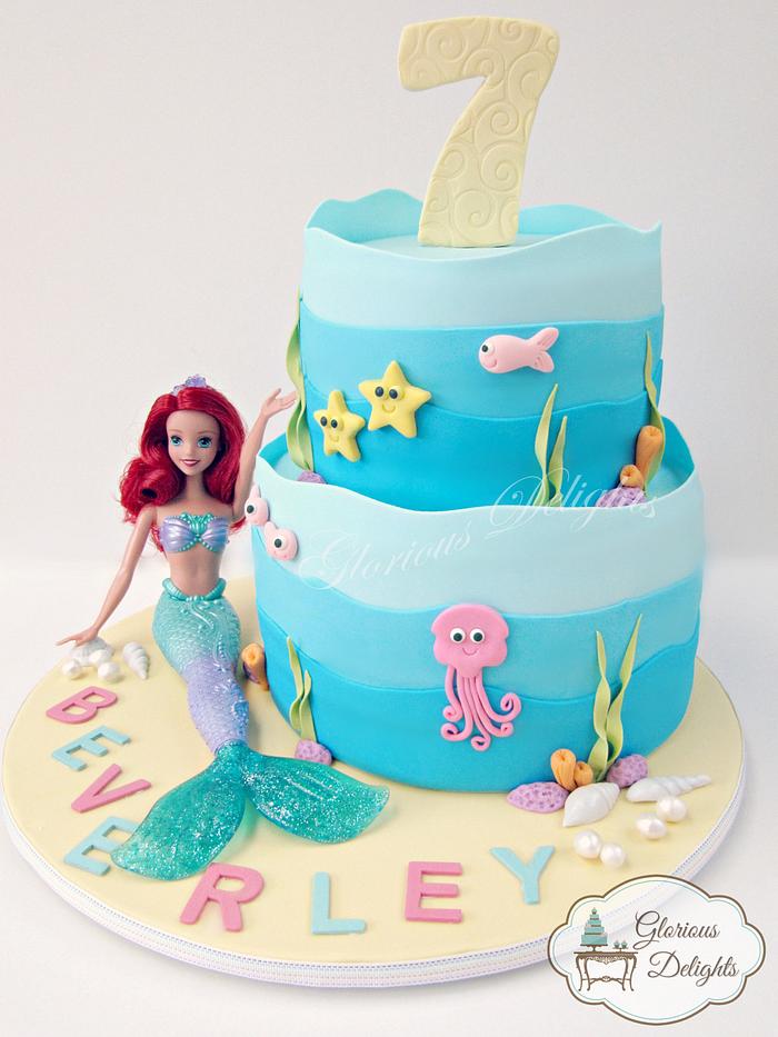 Mermaid, underwater theme cake