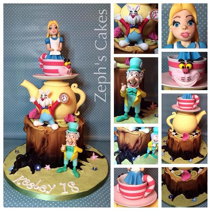 Alice in Wonderland tree stump cake.
