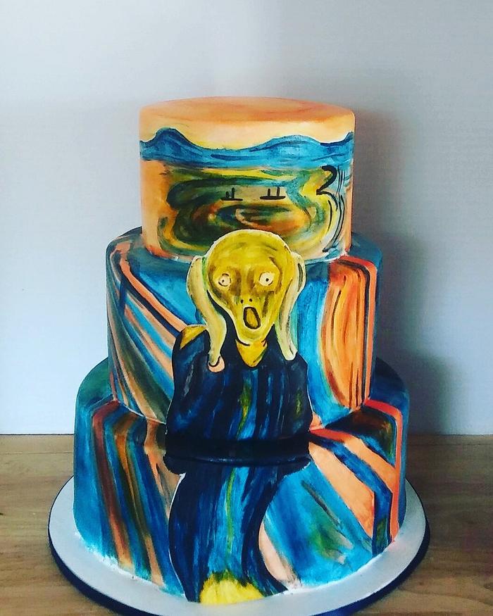 The Scream by Edvard Munch inspired Cake