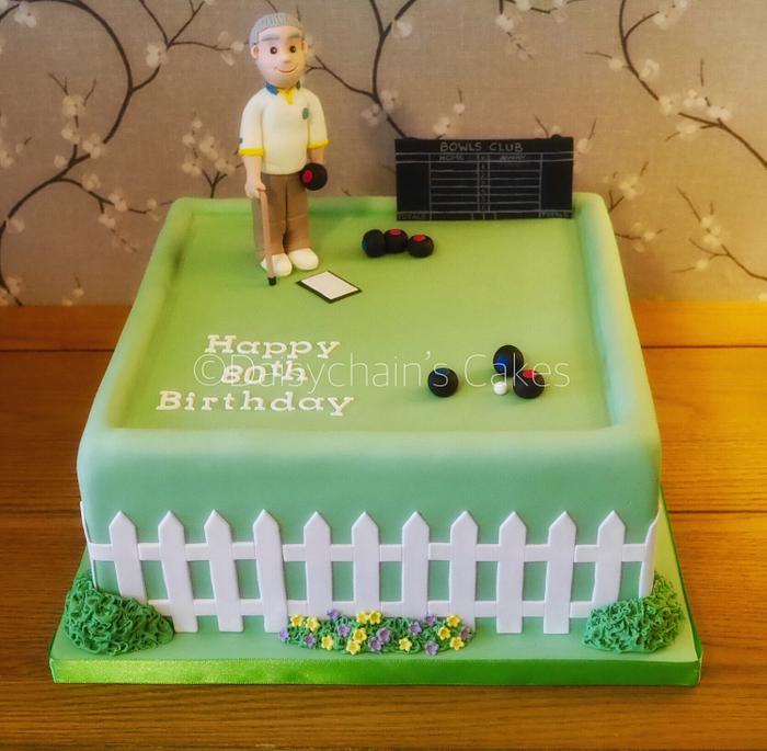 Bowls 80th birthday cake 