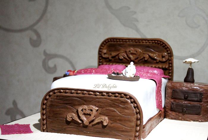 Wooden Bed Cake