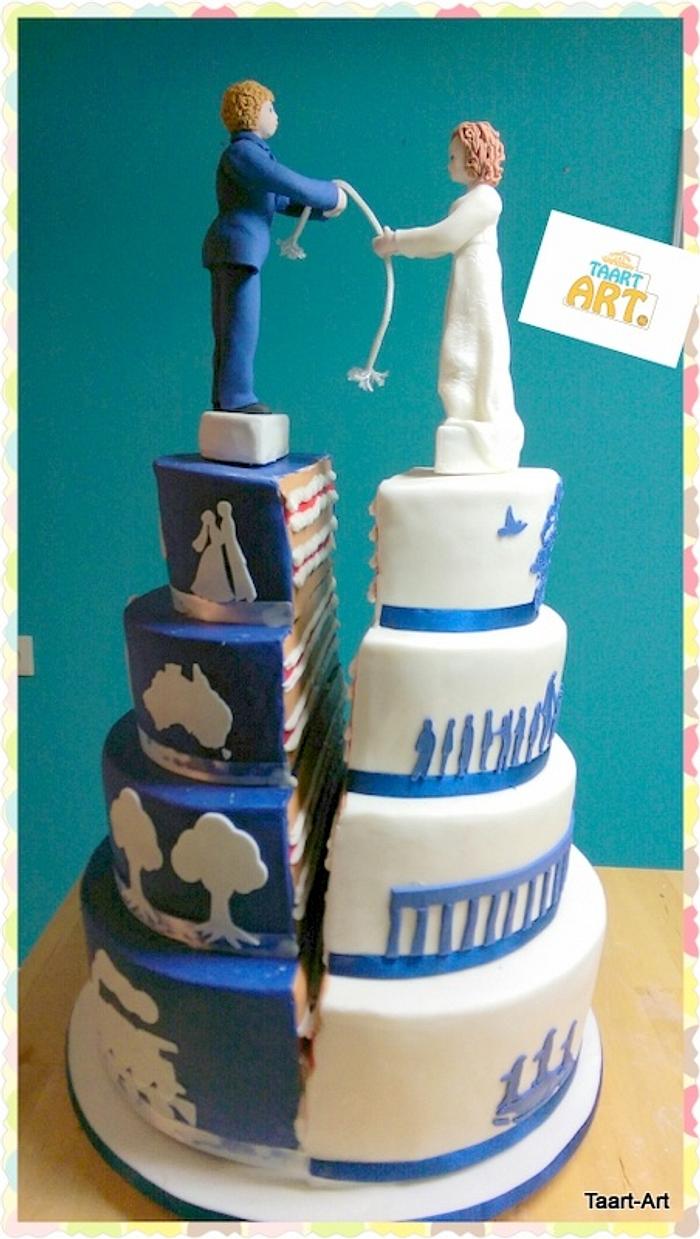 Split wedding cake