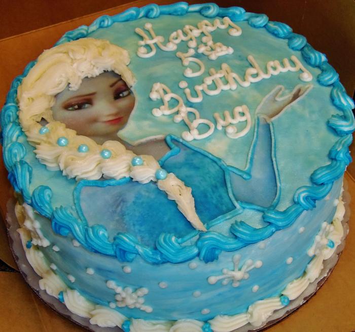 Frozen Elsa buttercream cake
