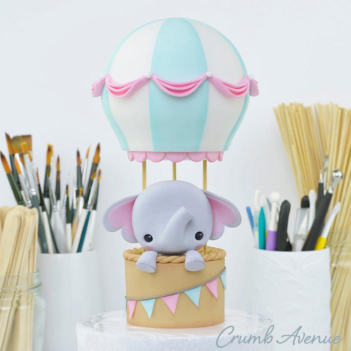 Cute Air Balloon Cake Topper