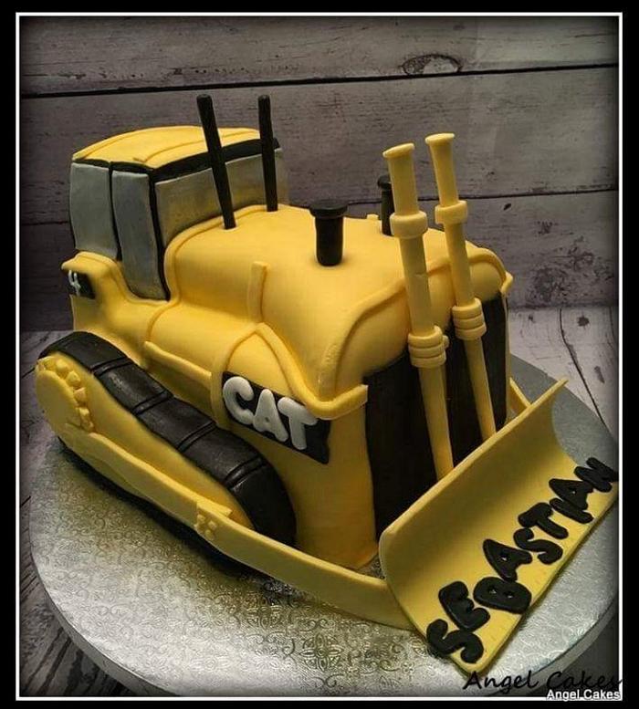 Bulldozer birthday cake