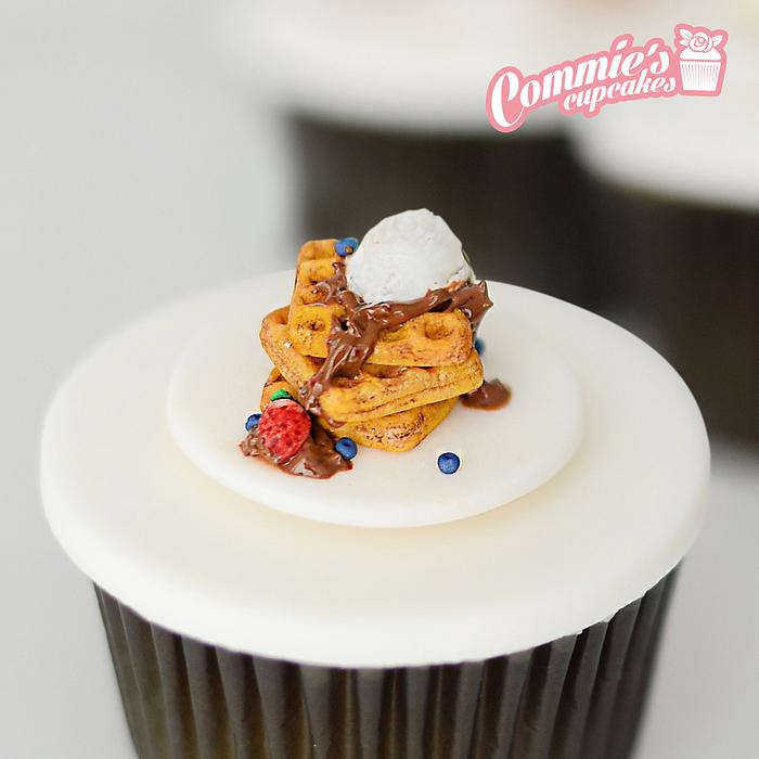 Miniature Food Cupcakes - Waffles
