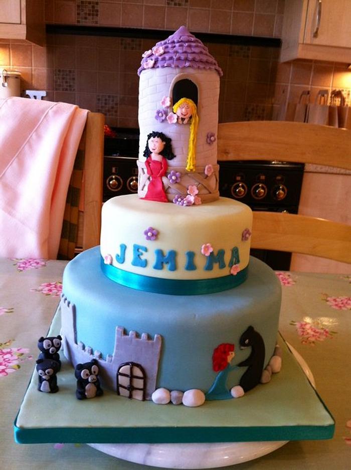 Disney princess cake - Merida and Rapunzel