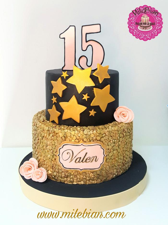 Sequins cake for 15th birthday
