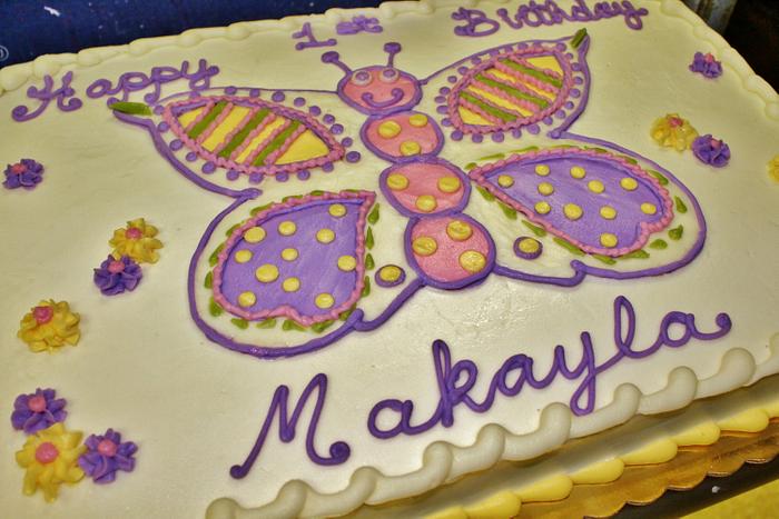 Butterfly buttercream cake