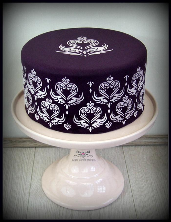 Purple Angel Damask Cake 