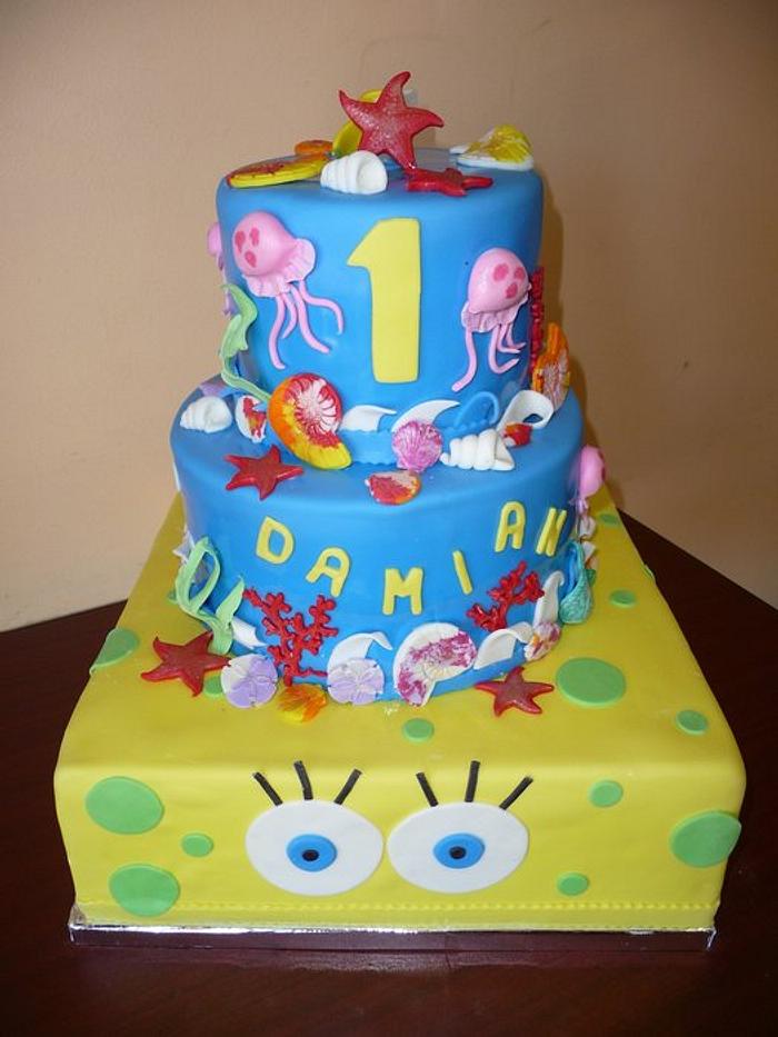 Spongebob Cake Decorated Cake By Roscoebakery Cakesdecor 