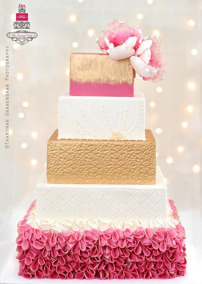 A Ruffled Beauty Wedding Cake