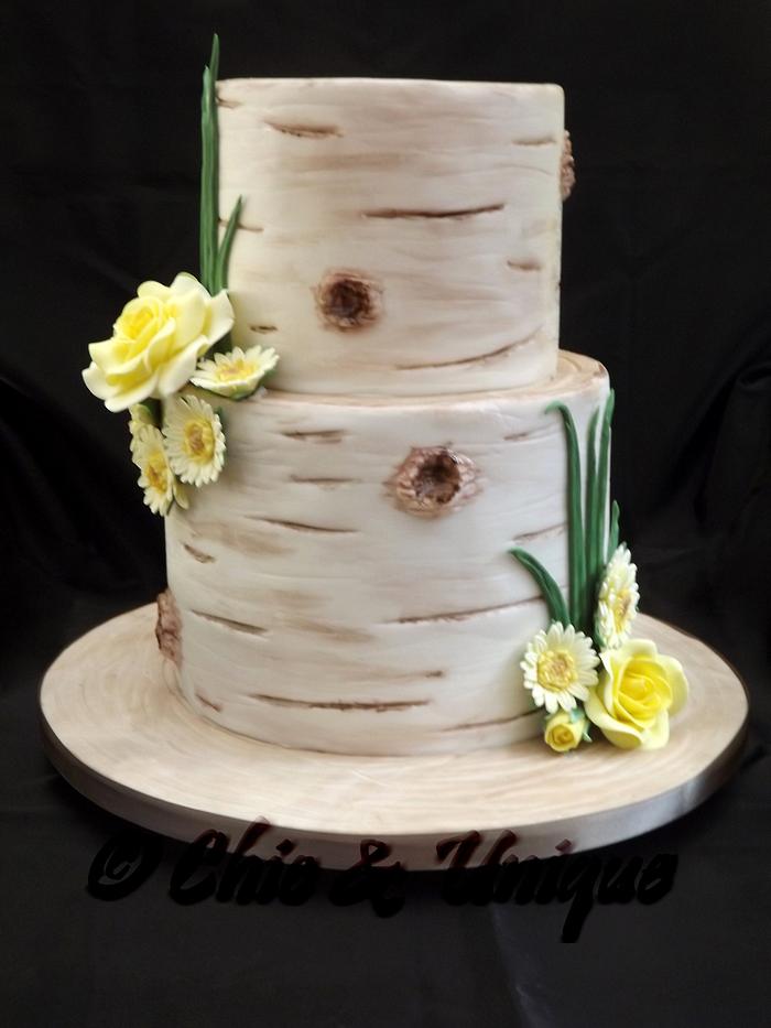Silver Birch Wedding Cake 