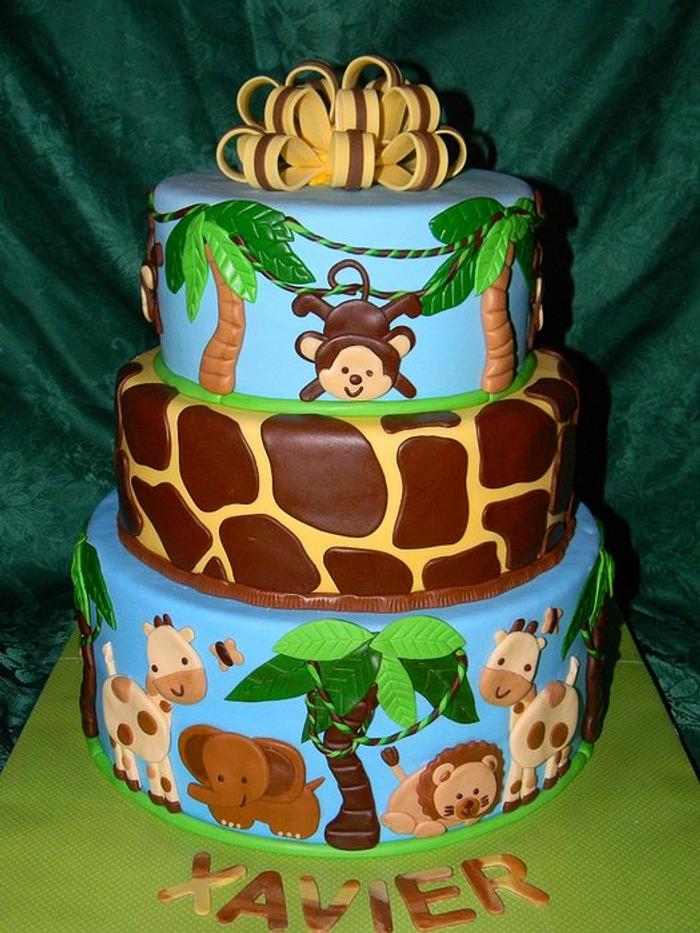 Safari themed baby shower cake!