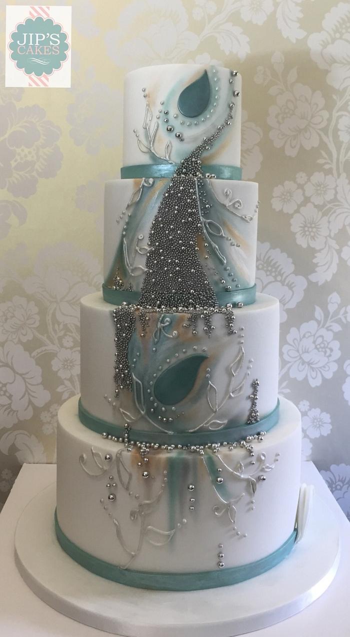 Whimsical winter wedding cake 