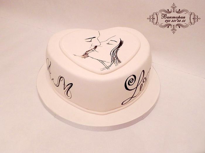 Wedding cake (hand painted)