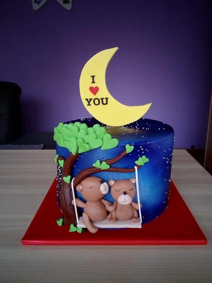 Lover bear cake