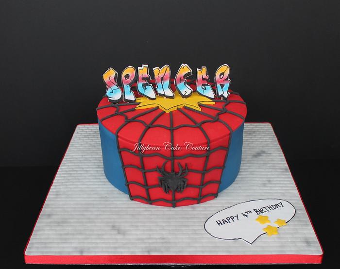 Spiderman/80's graffiti cake